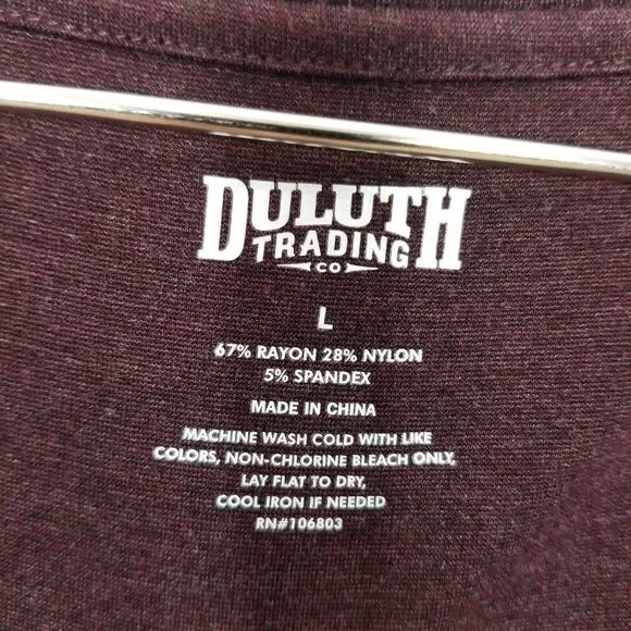 Duluth Trading Co. Women's Wearwithall Ponte Knit Long Sleeve Dress Sz L Maroon - Picture 7 of 7